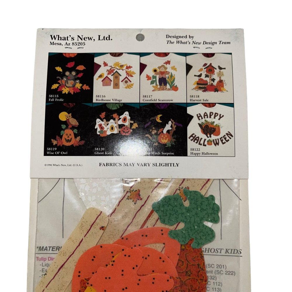 NIP What's New Ltd Fabric Iron-On Appliques Halloween 58120 Ghost Kids - Picture 5 of 6